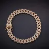 9mm Iced Out Cuban Link Bracelet Zircon Fashion Punk Bling Anklet Hiphop Jewelry For Men Women