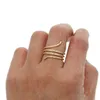 Goldfarben plattierter dünner Ring für Damen und Mädchen, Hochzeit, Party, elegant, zierlich, Stapel-CZ-gepflasterte Form, Midi-Finger, einfacher süßer Ring62672016209757