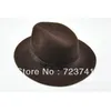 100 Saf Yün Unisex Autumnwinter Fadoras Şapkası Kadınlar ve Erkekler İçin Bant Geniş Memul T200508365126
