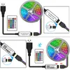 Bluetooth LED 스트립 라이트 16.4 피트 DC5V 24 키 리모컨 색상 변경 5050 RGB 조명 스트립 DIY 키트 홈 침실 및 주방 Decoratio Usastar