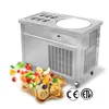 Free shipment to door ETL CE kitchen equipment fry ice cream roll machine with 6 precooling buckets