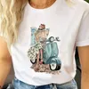Women's T Shirts Women's T-Shirt Women T-shirts Female Tee Cartoon Clothes Short Sleeve Casual Shirt Flower Sexy Trend 90s Fashion Lady