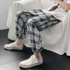 MoneRffi Men's Plaid Casual Pants Korean Man 2021 Loose Ankle-Length Trousers Harajuku Streetwear New Female Male Clothing X0723