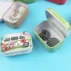 12 sztuk / partia Przenośny Mini Metal Tin Box Wiele Pattern Print Drukowanie Mac Makeup Biżuteria Pill Storage Box z Prezent Prezent 210315