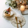 بوهو مطبخ كوستر شرابة القهوة طاولة الطعام حصيرة kawaii كأس الوسادة الحديثة نويل المفارش عيد الميلاد