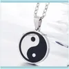 Pendant & Pendants Jewelrypendant Necklaces Stainless Steel Gossip Yin And Yang Figure Mens Retro Necklace Religious Jewelry Drop Delivery 2
