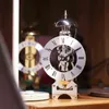 Nordic Mechanical Antique Table Clock Metal Gear Gold Fine Copper Time Telling Seat Desk Clock Manual Manipulator Gift Ideas 211112