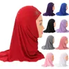 Etnische kleding Mooi klein meisje amira hijab sjaal met strass fit 2-7 jaar oude moslim kinderen trekken op islamitische sjaals hoofddoek 50cm