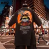 HMZ Hip Hop Tees Chinese Stijl T-shirt Harajuku Korte Mouw Losse Mannen T-shirt Casual Zomer Samurai Cat Oversized Mannelijke Kleding 210706