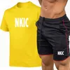 2022 Zomermerk Trainingspak Mannen Casual Sports Set Brief Afdrukken Korte Mouwen T-shirtshorts Sets Mens Fashion 2 Stuk Sportkleding