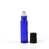 10ml Blue Color Glass Bottles With Stainless Steel Roller And Black Lid For E Liquid Oil Perfume Cheap