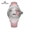 Orologi da polso Reef Tiger 2021 Diamanti Moda Orologi Donna Acciaio Cinturino in vera pelle Automatico Analogico Impermeabile RGA7105