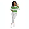 Tvåbitar Klänning Kvinnors Kvinnor Vinter Set Tracksuit Full Sleeve Hoodied Sweatshirt Fickor Byxor Suit Outfits Sweatsit D8313