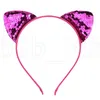 Girls Sequins Hairband Cat Ear Cosplay Headband Women Headwear Party Gift sequin Headwrap Photography Props