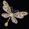 In Europe and gilded inlay zircon corsage, deserve to act role of the female suit pin tassel butterfly brooches insects