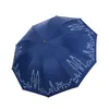 Paraguas fuerte con protección solar UV de diez huesos, sombrilla para lluvia a prueba de viento para mujer, sombrilla para uso doble para personas, paraguas plegable de tres pliegues para hombre