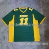 CUSM Bison Football Jersey #11 Green Men Women Youth Stitch Lägg till valfritt namn XS-5XL