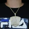 Kedjor isade ut bling cz brev abp hänge halsband kubik zirkonium alla boui papper bokstäver badge charm män mode hip hop smycken