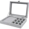 European-style Velvet Glass Ring Earring Jewelry Organizer Box Tray Holder Storage Case Display Case Home Decor 20*15*5cm