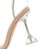 Sandaler 2022 Summer Women 12cm High Heels Crystal Transparent Strap Nightclub Fetish Sandles Lady Green Prom Rensa skor