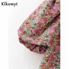 KLKXMYT INS BLOGGER FLORAL PRINT PELE WELEVE SEXY Летнее платье Женщины Vestidos de Fiesta Noche Party Mini 210527