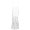 Ocstrade High Fashion New Women White Bandage Dress Sexy Backless Maxi Bandage Dress Long Bodycon Lace Evening Party Dress 210302