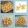 Pearl Loose Beads Jewelry 8-16Mm Golden Perfect Circle Deep Sea Mother Shell Half Hole Drop Delivery 2021 3Pfko