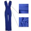 Tute eleganti a gamba larga Salti con scollo a V neri Polsini impreziositi Maniche lunghe in rete Salopette Donna S-XL Sexy Night Club Elegante SlimBodysuit