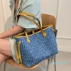 Bolsos de noche de tela vaquera para mujer, bolso de hombro compuesto de alta capacidad, bolso de viaje con estampado de moda 2021, bolsos y monederos para mujer, 2 unidades/juego de Bols