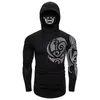 Men met lange mouwen S Hoodies met printmasker Zwart grijze elasticiteit Coat Moto Biker Style Cool Sweatshirts Men Dunne Hoodies LJ200826