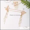 Orecchini Parure di gioielli Gioielli orecchini Collana Forseven Stile cinese antico Donne Ragazze Abito Hanfu Fiore Perle di cristallo Forcine Clip