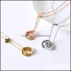 Pendant Necklaces & Pendants Jewelry Korean Double Ring Hollow Out Clover Necklace Female Titanium Steel 18K Gold Simple Buckle Lucky Grass