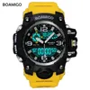 Men Sports Watches Boamigo Brand Digital LED Orange Shock Swim Quartz Rubber Wristwatches Waterproof Clock Relogio Masculino X06254082087