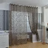 Cortina cortina 40% gota !! tule fino respirável poliéster flor padrão semi puro cortinas para quarto