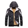 Mode Mannen Casual Warm Jacket Parka Jas Winter Fleece Uitloper Mens Patchwork Slank Windjack Koreaanse Streetwear Overjassen Y1103