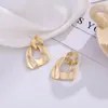 Hoop & Huggie GS High Sense Matte Triangle Earrings Retro Hong Kong Style For Women Fine Jewelry Accessories Party Club