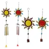 Decorative Objects & Figurines For Interior Sun Wind Chime Wrought Iron Glass Pendant Garden Balcony Modern Art Hanging Craft