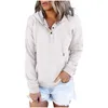 Casual Women Oversize Button Down Long Sleeve Hoodies Solid color Streetwear Sweatshirts