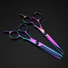 Hair Scissors Professional Japan Steel 6 Colors Cutting Set Haircut Thinning Barber Haircutting Shears Hairdressing