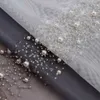 GXI Blanc Perle Brodé Tulle Rideau Pour Salon Gris Luxe Voile Perles Dentelle Balcon Fenêtre Tenda Rideaux Décor 210913