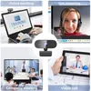 US STOCK 1080P HD webcam USB webcam Web con microfono A08