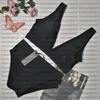 V-ringad Badkläder Dam Svarta linne wimsuits Bikini set Mode Sommar Beach Style Vind