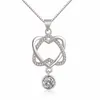 Crystal Womens Necklaces Pendant Jewelry heart-shaped ladies weave diamond inlaid Love gold silver plated