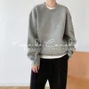 Lyxkvalitetsutrymme Bomullsavdragen Sweatshirt Kvinnor Överdimensionerad fast färg Electric Blue Spring Korean Tops 220314