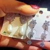 Charm ny koreansk stil kvinnor 925 silver nål zircon pärla örhängen valentins dag tjejer gåva uttalande örhängen grossist gratis skepp 320 t2