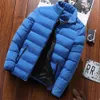 Men's Jackets fashion high collar solid color thick cotton casual windproof jacket