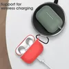 DHL Newest Thick Liquid Silicone Cases Waterproof for Apple AirPods Pro with Metal Buckle 12 Colors Optional Earpbuds Case4201671