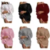 Kliou Knitwear Off Ramię Jesień Swetry Zimowe Streetwear Moda Latarnia Rękaw Solid Solid Basic Pullover Hot Selling X0721
