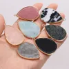 Natural Stone Pendant waterdrop Reiki Healing Chakra Rose Quartz Amethysts Pendulo Charms for Necklace earrings Making