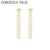 Gorgeous Tale Smycken Guld och Silver Färg Hål Modern Design Charmig Strip Long Drop Örhängen för Kvinnor